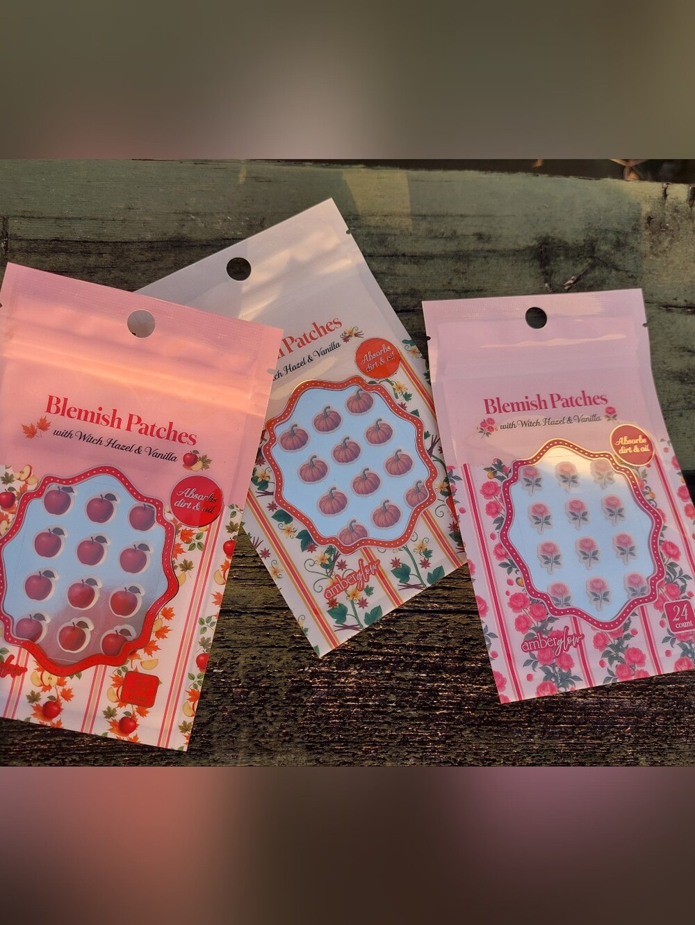 Lot Of 3 Packs Blemish Patches Apple Rose Pumpkin Absorbs Dirt/Oil Pimple 72